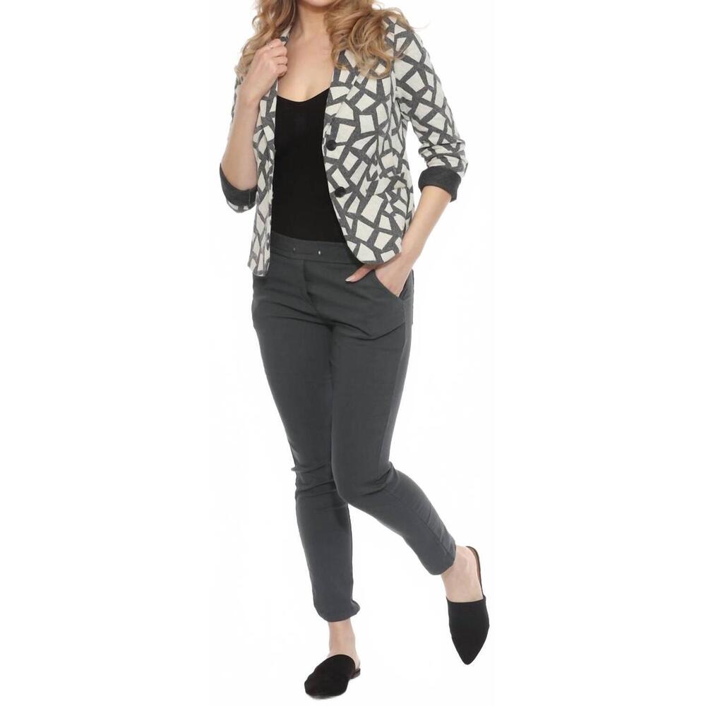 NEW FLORA ASHLEY knit blazer-style jacket in charcoal